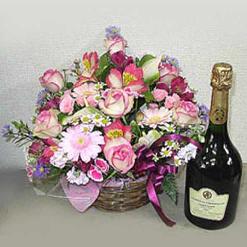 Champagne Flower Arrangements-Send Champagne Flowers