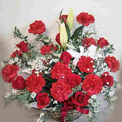 Anniversary Flower Red And White - Flower Gifts Deliver To Japan