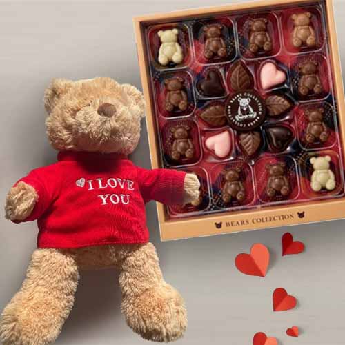 - Romantic Teddy And Chocolate Gifts For Girlfriend