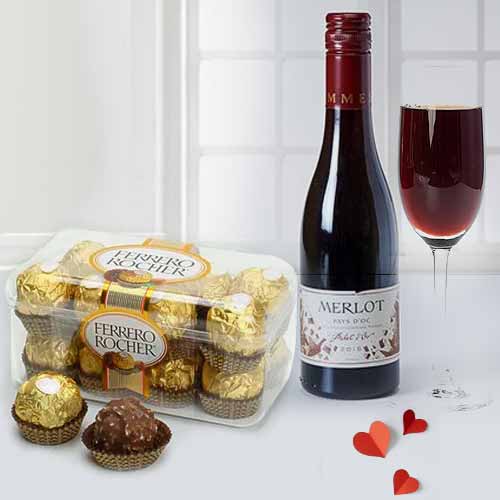 - Send Valentine’s Day Chocolate And Wine Gift Set