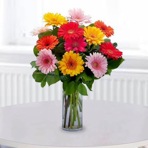 Gerberas In A Vase - Flowers For Best Friend Birthday