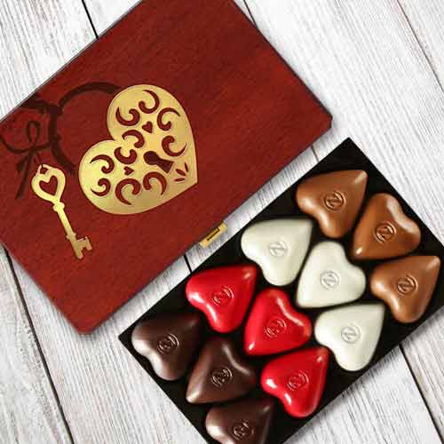 Colorful Chocolate Heart Assortment-Send Heart Shape Chocolates For Valentine's Day