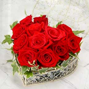 Red Heart Rose Arrangement