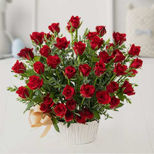 Classic 50 Red Rose Arrangement-50th Birthday Rose Delivery