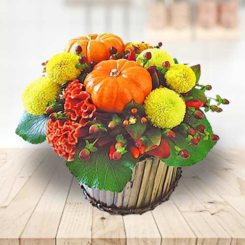 Pumpkin Arrangement-Autumn Flower Arrangement