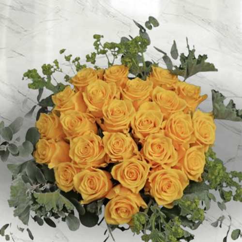 24 Yellow Rose Arrangement